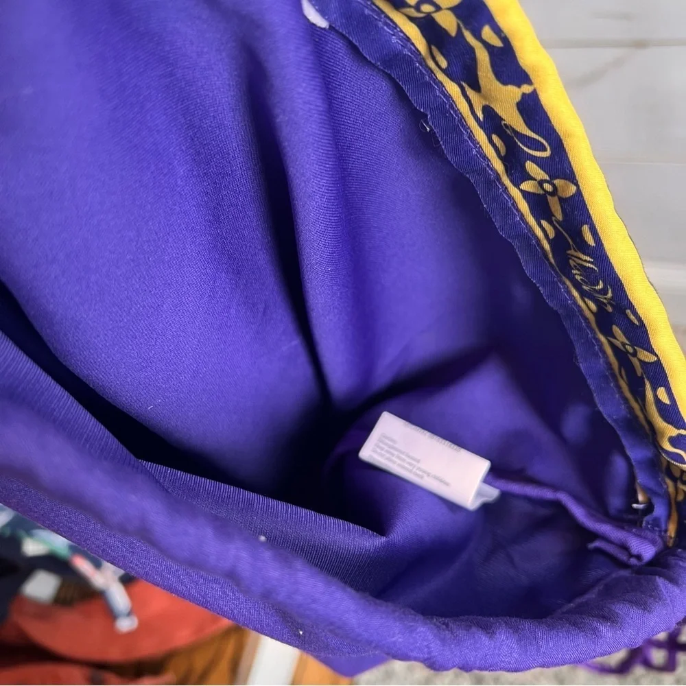Disney Aladdin Jasmine Genie Cinch Drawstring Bag Backpack Purple Blue 14inx12in